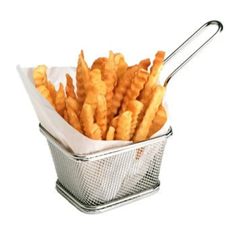 NewLFGBFoodGradeMiniChipsFryerBasketStainlessSteelFryerServingFoodPresentationBasketKitchenFrenchFriesBaskets
