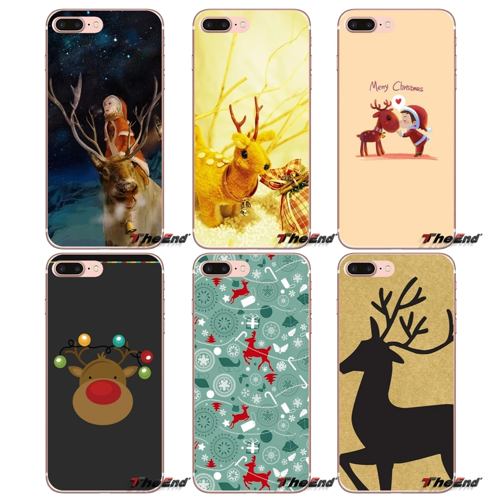 

xmas deer Cute Funny Accessories Cases Covers For Huawei G7 G8 P7 P8 P9 Lite Honor 4C 5X 5C 6X Mate 7 8 9 Y3 Y5 Y6 II 2 Pro 2017