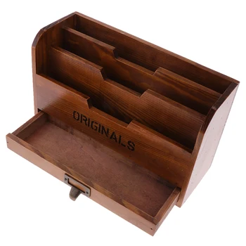

Office Wooden Desk Organizer With 1 Drawers and Multiple Shelves Racks for Office Supplies
