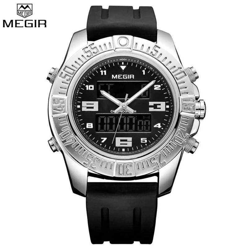 

MEGIR New 2017 Luxury Brand Men Military Sports Watches Men's Quartz-watch Silver Hour Clock Male Wrist Watch Relogio Masculino