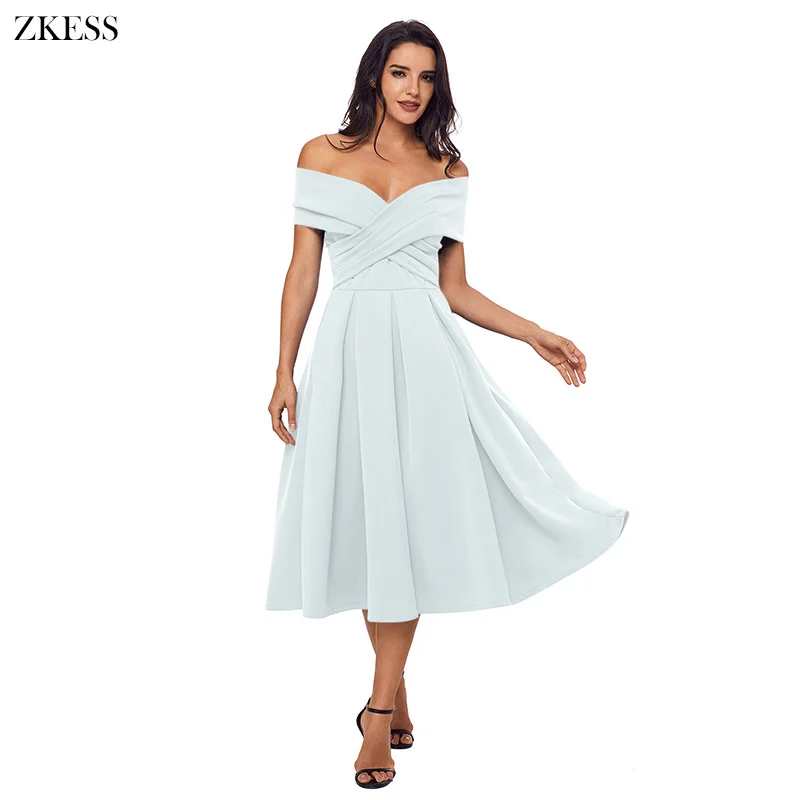 White-Crossed-Off-Shoulder-Fit-and-flare-Prom-Dress-LC61877-1-3 