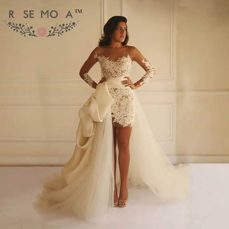 rose gold short wedding dress