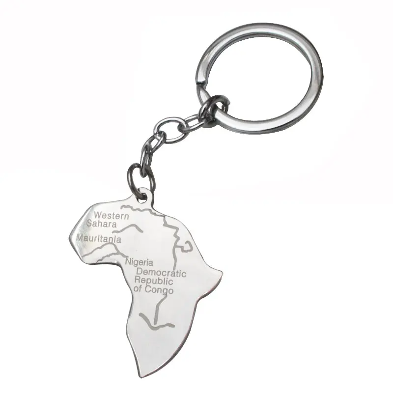 zkd Africa map stainless steel key chain key ringin Key Chains from