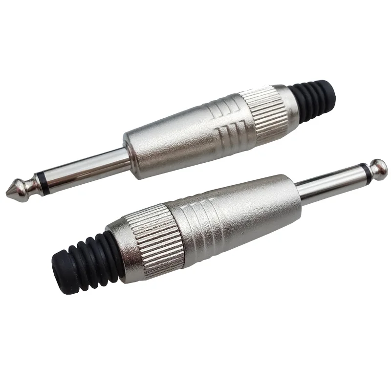 6.35mm Mono Phone Plug Sophomore Core Mono Jack 14 Inch 2 Poles Male Plug Amplifier Microphone Cable Connector (2)