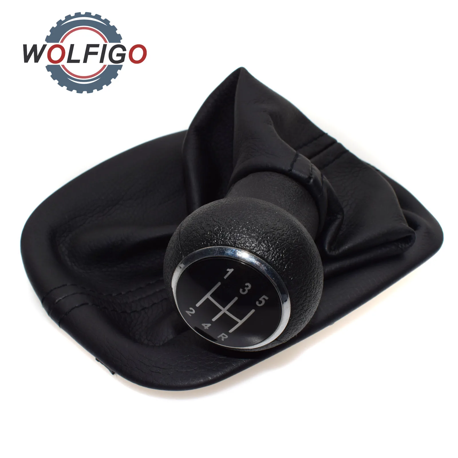 WOLFIGO 5 Speed Gear Shift Knob Gaitor Boot Black for VW Volkswagen