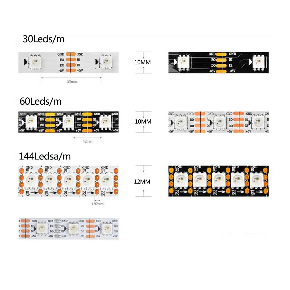 5 м/лот WS2815 WS2813 RGB Светодиодная лента DC12V 5 в светодиодный Пиксельная лента света индивидуально адресуемый светодиодный двойной сигнал 30/60/144