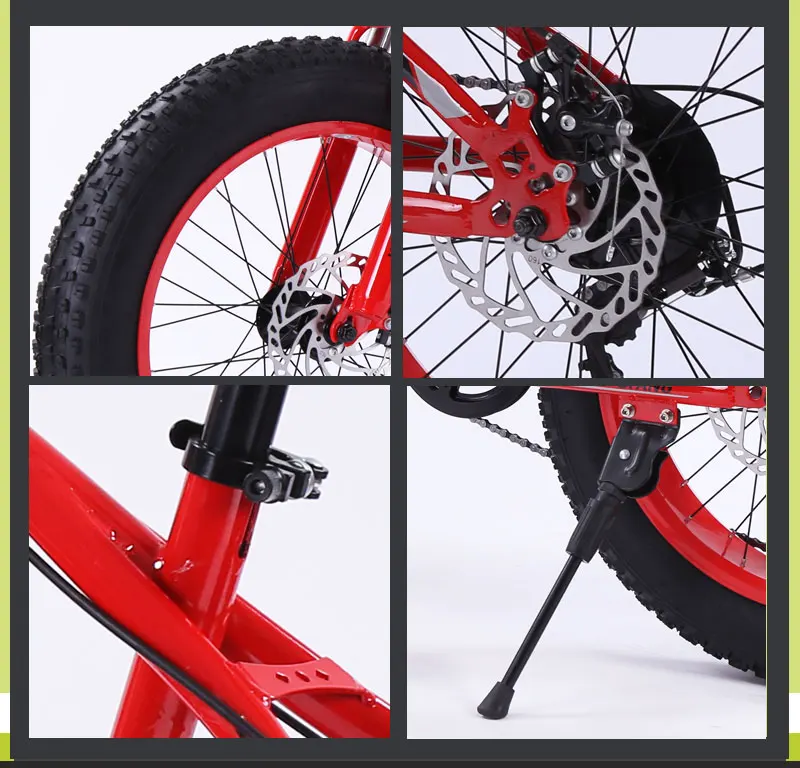 Discount Bicycle Mountain bike 7/21 speed Fat Road Snow bikes 20*4.0 Front and Rear Mechanical Disc Brake New Free shipping 10