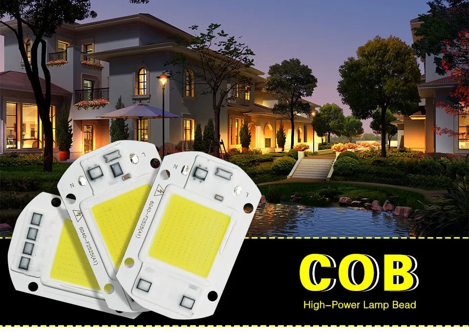 Светодиодный чип COB потолочные светильник AC220V SMD 20W 30W 50W белый/теплый белый с умная ИС(интеграционная Схема высокое Мощность DIY напольный светильник Точечный светильник