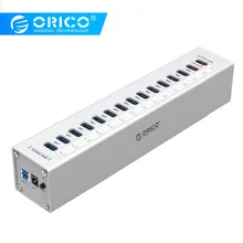 ORICO внешний usb-хаб Алюминий 13-Порты и разъёмы 5 Гбит/с USB3.0 концентраторы Splitter для Macbook портативных ПК с 2 зарядки Порты для портативных ПК