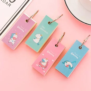 

Rainbow Unicorn Ring Buckle Iron Ring Portable Portable Blank Word Book Simple And Tearable Note Book School Office Stationery