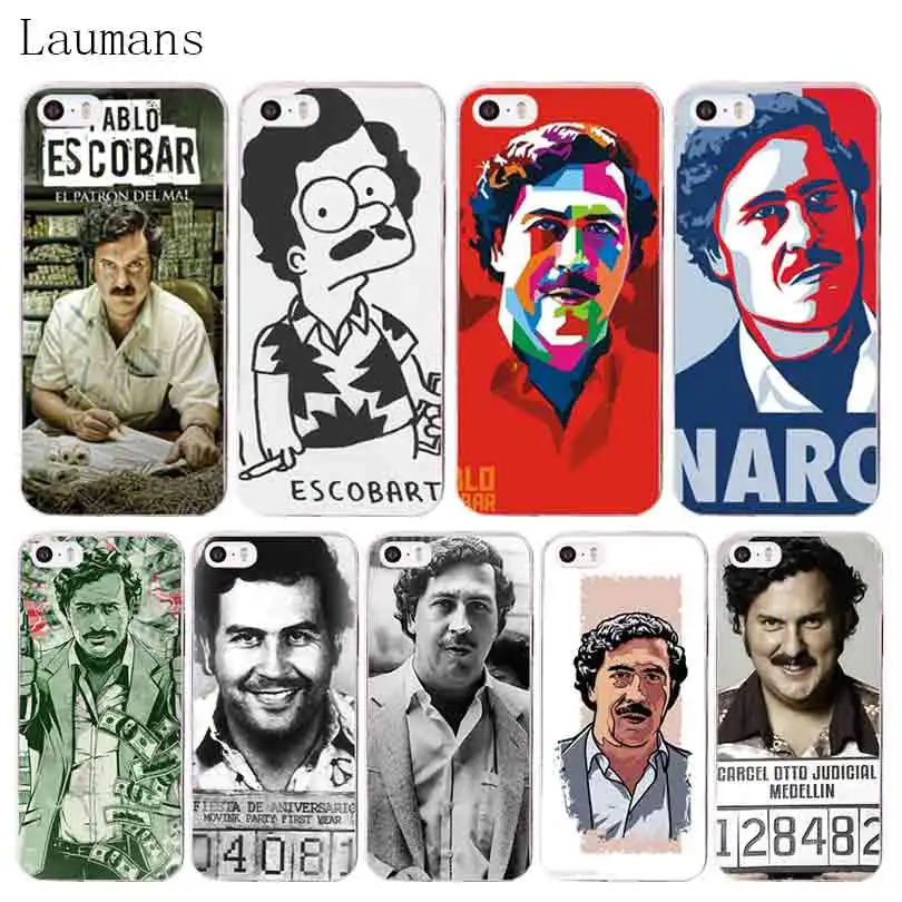 

Laumans Phone Cases Fashion Pablo Escobar Print Design Soft Silicone Clear TPU Case Cover for Iphone 7 6 6S 8 Plus 5S XS Coque