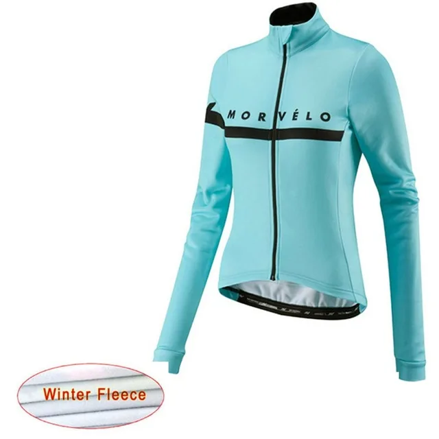 Cycling Jersey Morvelo Long Sleeve woman Winter Thermal Fleece Bike Clothing Outdoor Sports Bicycle Clothes Ropa Ciclismo - Цвет: 3