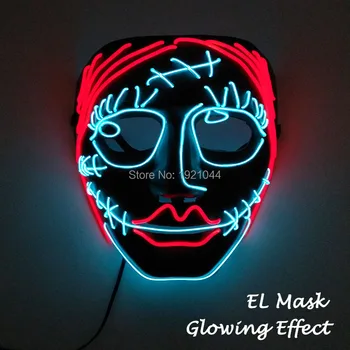 

YUEHUI EL New Design EL Wire Glowing Mask Make up Glow Party Mask Night fluorescent mask Bar night Club Favors
