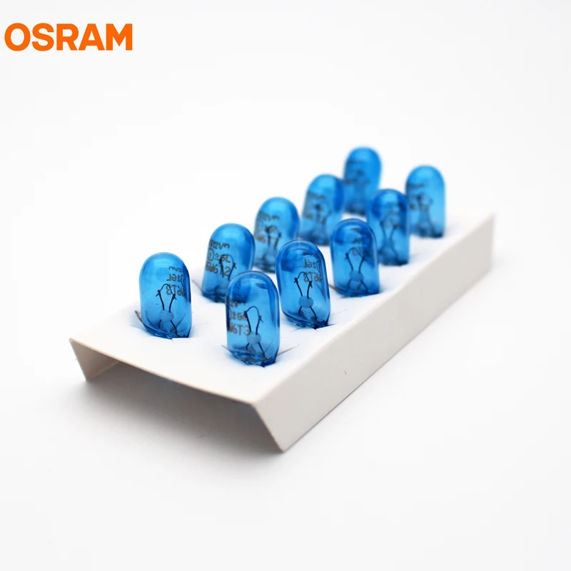 10 шт. OSRAM T10 2825 холодный синий 12 В 5 Вт W2.1x9.5d W5W 4000K синий белый свет Интерьер Свет Поворотная сигнальная лампа OEM автомобильная лампа 2825CB