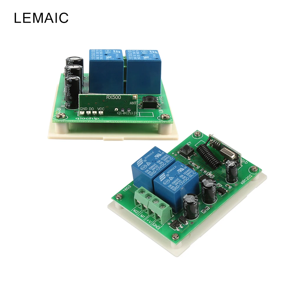 

433 Mhz Universal Wireless Remote Control Switches DC 12V 10A 2CH Relay Receiver Module For DC Motor Forward Reverse Control S4