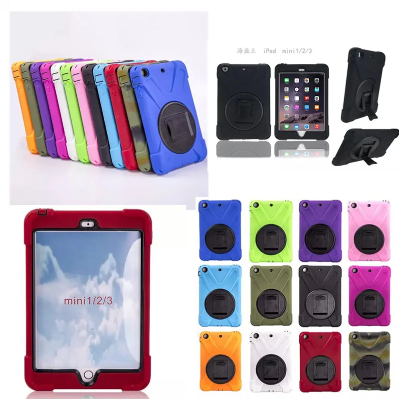 

WES-HDW For iPad mini 1/2/3 Retina Kids Safe Armor Shockproof Heavy Duty Silicone Hard Case Cover For ipad mini2 mini3