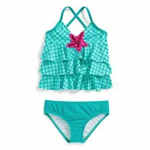 Купальный костюм для маленьких девочек; Милые купальные костюмы-пачки; юбка с оборками; плавательный костюм бикини для девочек; комплект