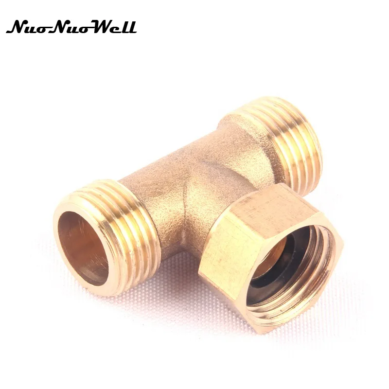 

1pcs NuoNuoWell Brass 1/2" Female to 1/2" Male 3 Way Hose Connector Garden Irrigation Watering Adapter Gas Pipe Fittings