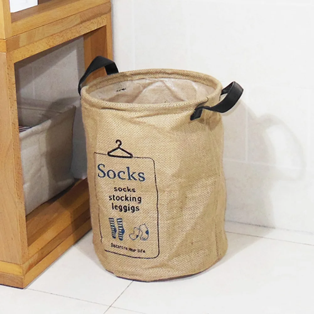 جديد وصول 3 أنواع طوي الجوت & PE تخزين دلو غسيل الملابس دائم سلة تخزين ملابس حقيبة 2 الأحجام انخفاض الشحن