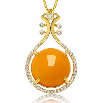 

Fashion Pure S925 Silver Natural Beeswax Pendant With Certificate