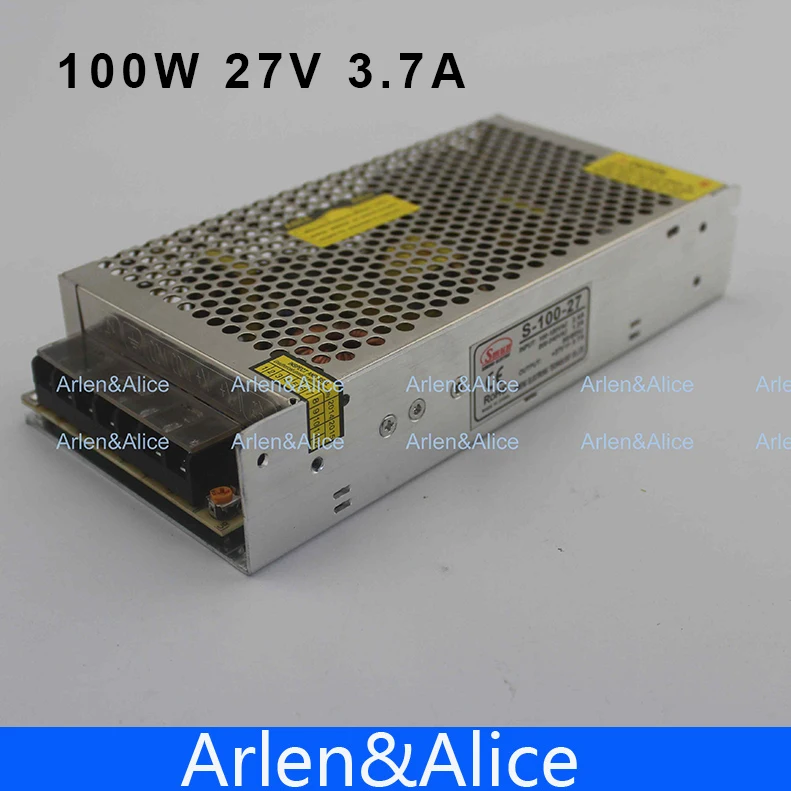 100W 27V 3.7A одиночный выход импульсный источник питания для светодиодной полосы