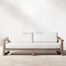 Простой дизайн садовая мебель Тиковый двойной диван