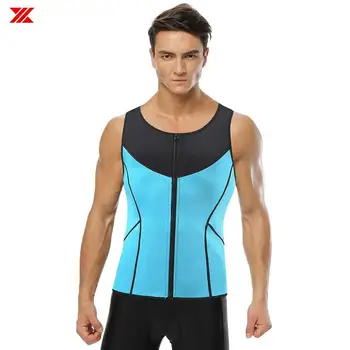 

HEXIN Men's Sweat Vest Sauna Suit Neoprene Body Shaper Waist Trainer for Weight Loss Zipper Tank Top Workout Slimmer Wear