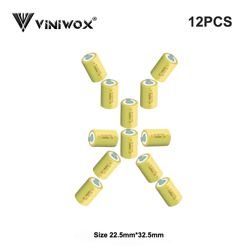 1500 мАч Ni-CD 4/5SC 1,2 в аккумуляторные батареи для электрического фонарика, внешний аккумулятор, электроинструмент, аккумулятор NICD Cell, аккумулятор - Цвет: 12PCS