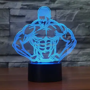 

3D muscle man forklift shows muscle shape LED night light 7 Changing color touch switch USB as club gift room decor