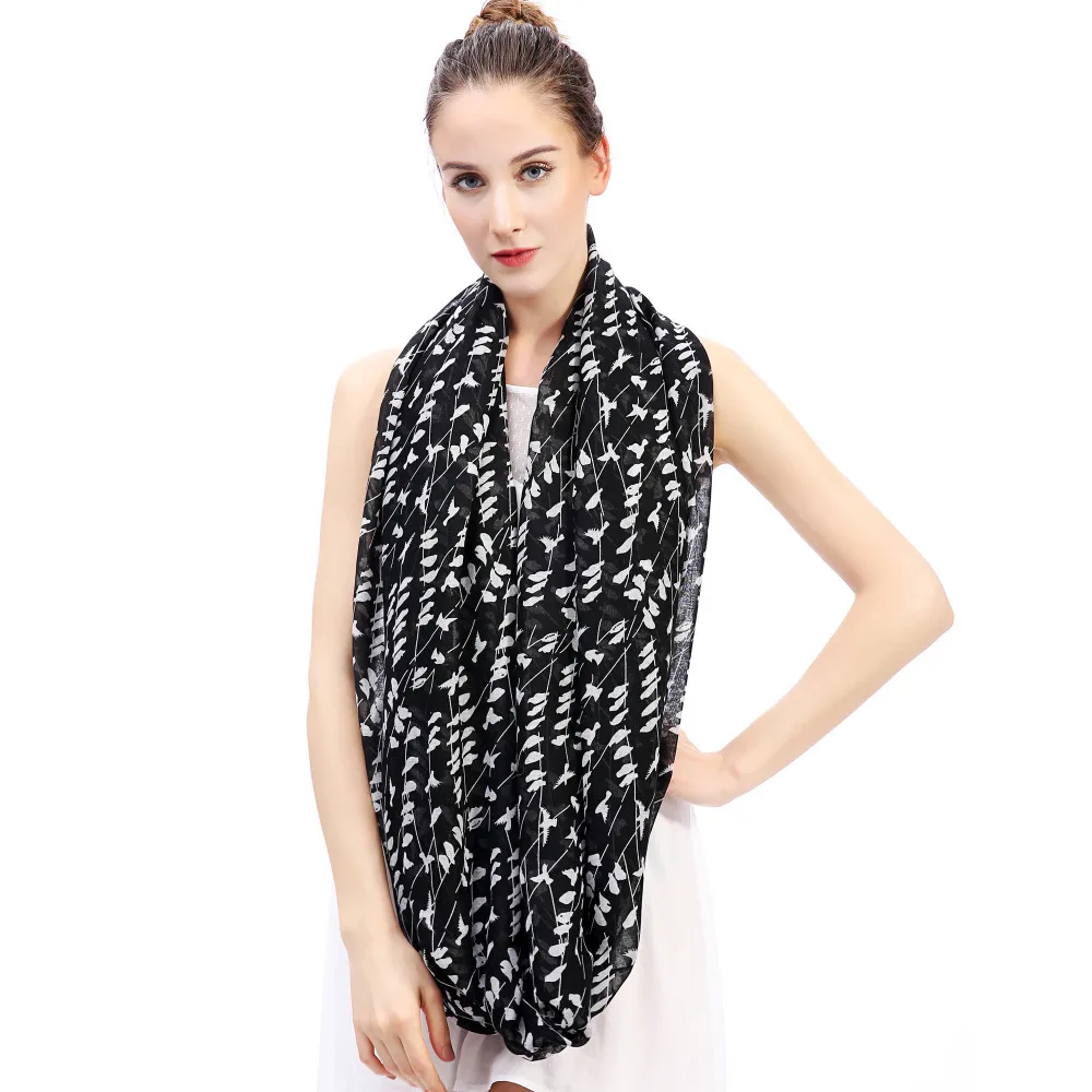 

Birds on Tree Print Infinity Scarf Women's Party Event Accessories Gift for Her, Free Shipping
