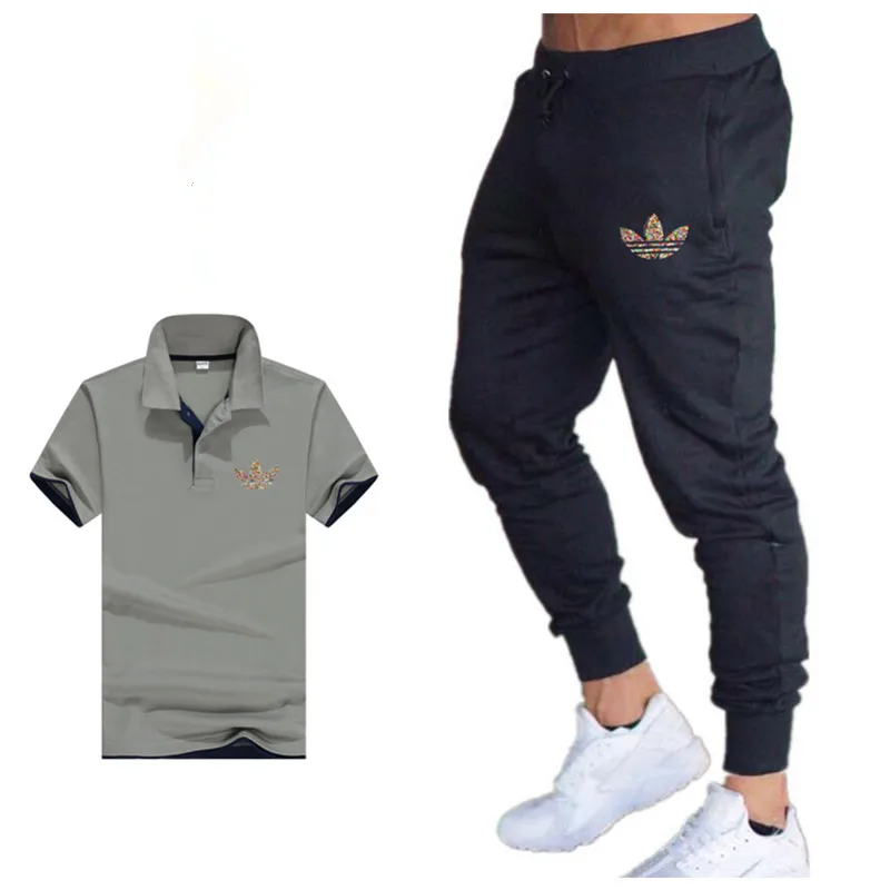 Summer Hot Sale Men's Sets T Shirts +pants Two Pieces Sets Casual Tracksuit Male 2019 Casual Tshirt Gyms Fitness trousers men