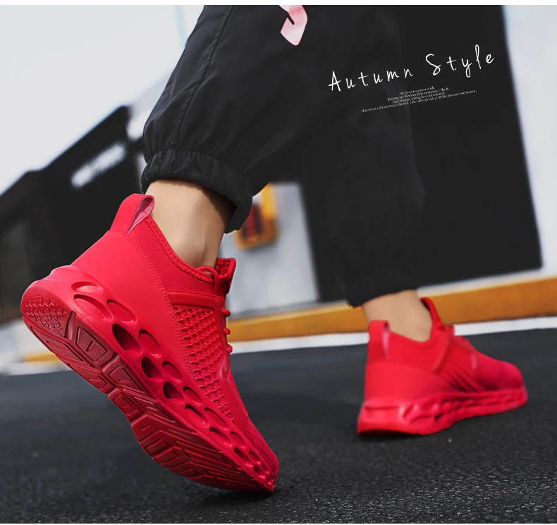 Дышащие кроссовки для мужчин; черно-белая спортивная обувь; мужские кроссовки; Zapatos corrientes de verano; Цвет Красный; chaussure homme de marque