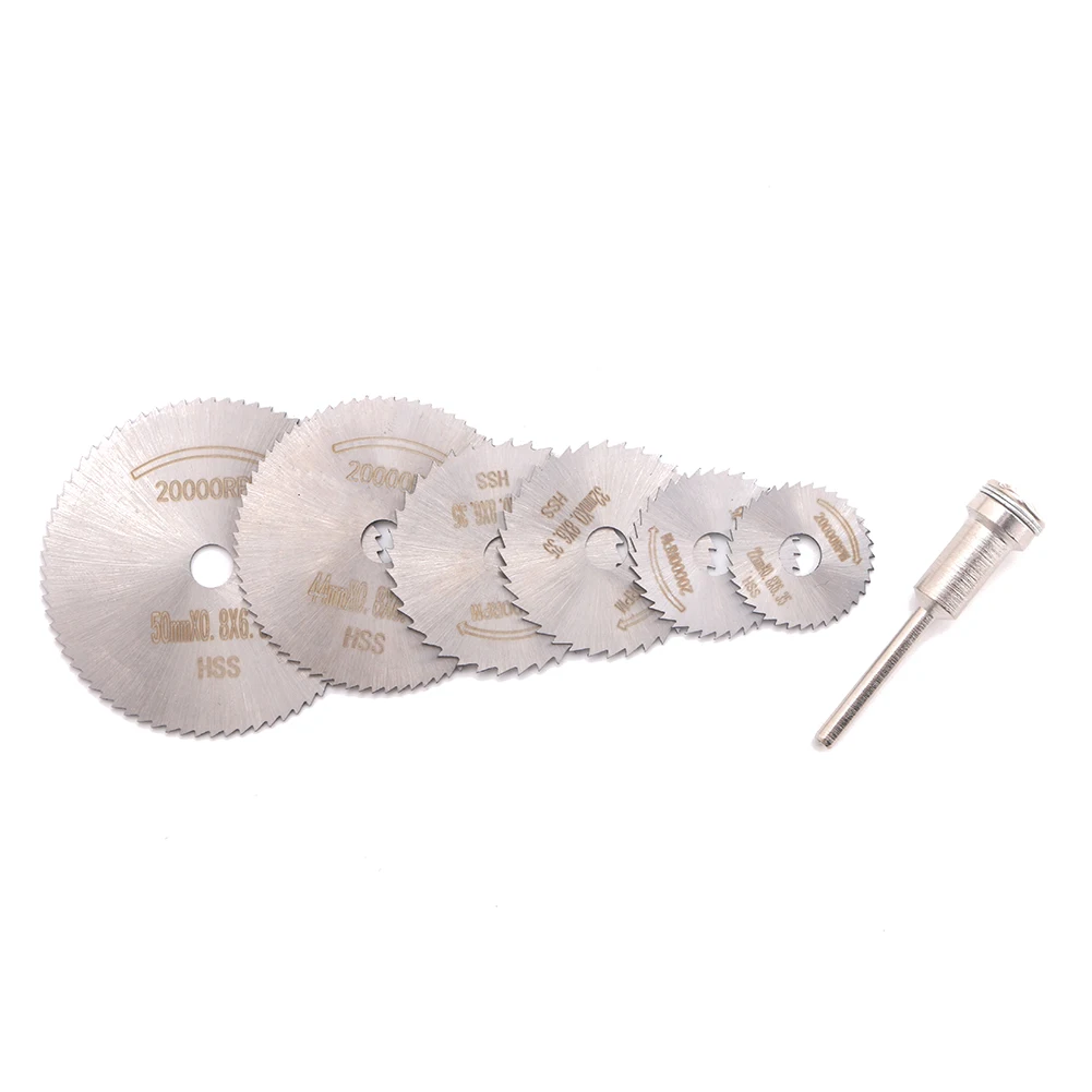 

7pcs Circular Saw Blades Cutting Disc Mandrel Set for Dremel Rotary Cutter Tool
