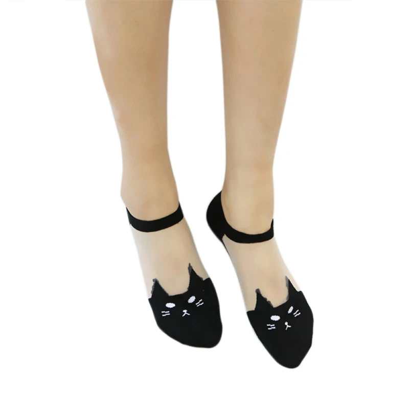 Мультфильм женские носки в стиле хараджуку для девочек Забавные Животные Low Cut носки до лодыжки 25 см PL2