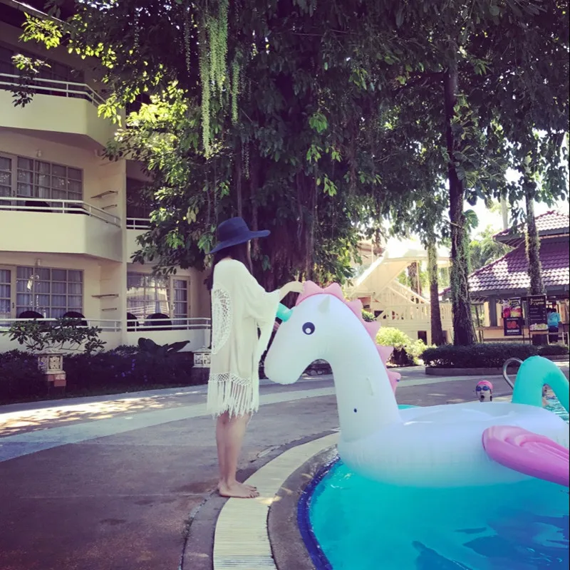 

New Style Pool Float Inflatable Boat Colours Pegasus Swimming Float Adult Swim Air Mattresses Ring Summer Water Toy With Pump
