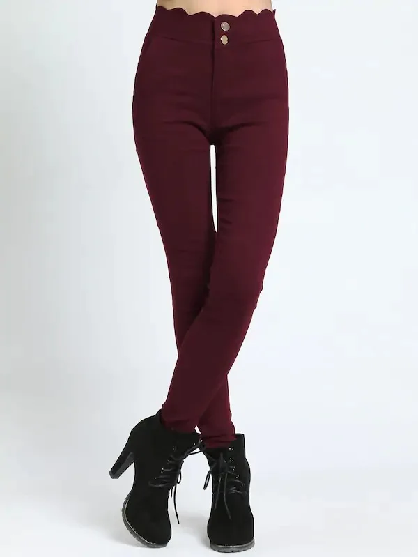 BornToGirl, тонкие, эластичные, сексуальные, обтягивающие, узкие джинсы для женщин, высокая талия, черные, винно-красные джинсы, брюки