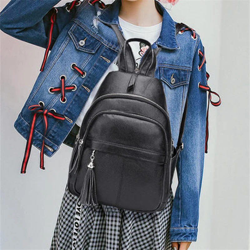 cowhide backpack purse