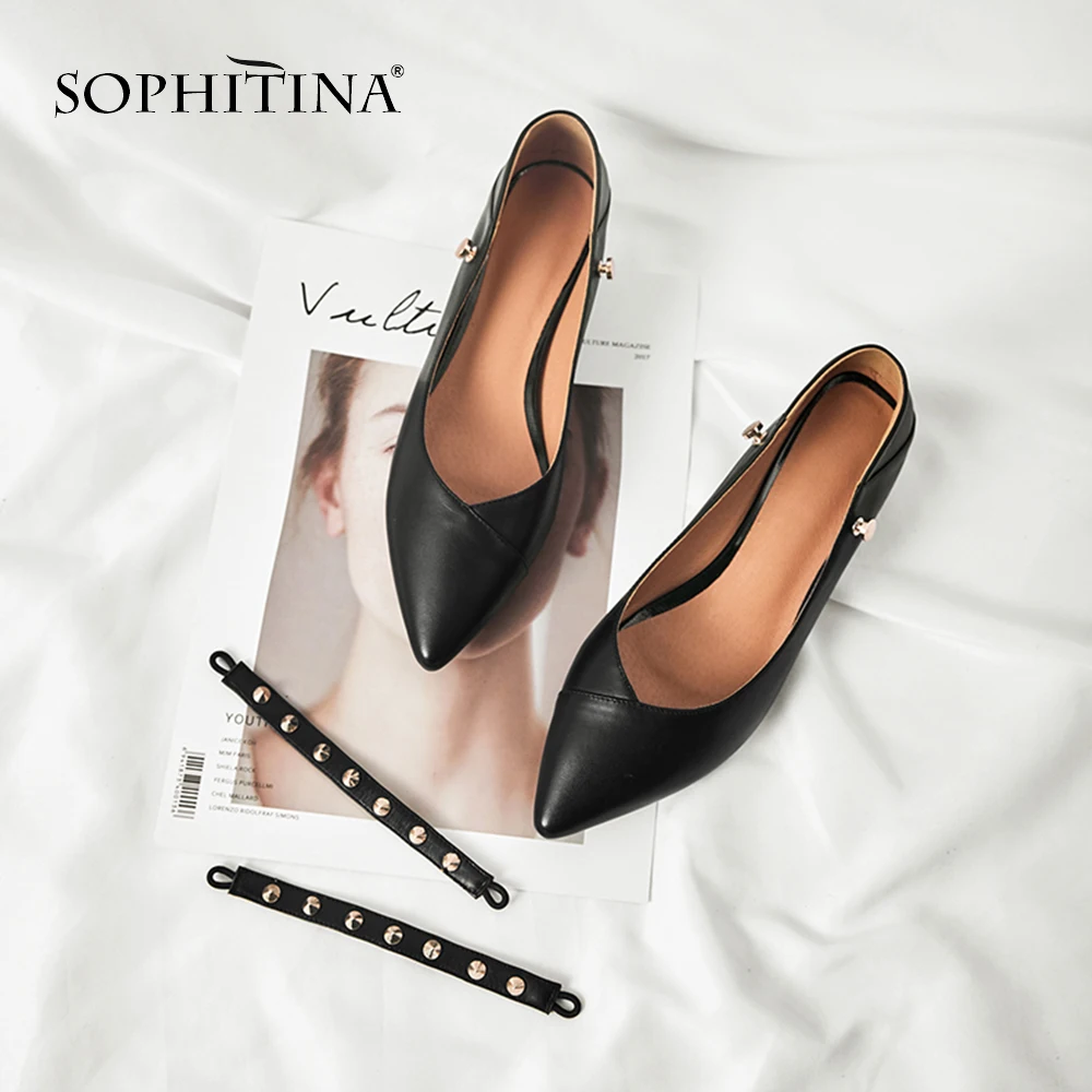SOPHITINA/Новинки 2019г. Женственные туфли из высококачественной кожи Женские лодочки