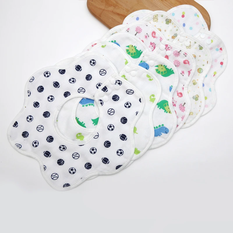 

1 Piece Baby Bib Cartoon Printing Baby Burp Cloths 100% Cotton Infant Bibs Toddler Mouth Water Towel Skin Soft And Comfortable