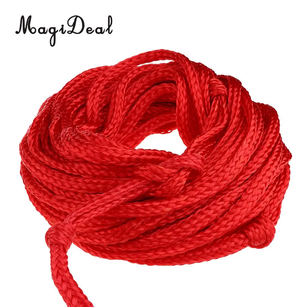 Double Handle Water Skiing Wakeboard Tow Harness Rope 1 Section 75' Feet Red/Orange for Surfing Boating Sailing Accessories