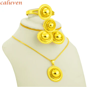 

New Arrival Ethiopian Set Eritrea Habesha Gold Color Jewelry Set African Arab For Women Wedding Bride Set