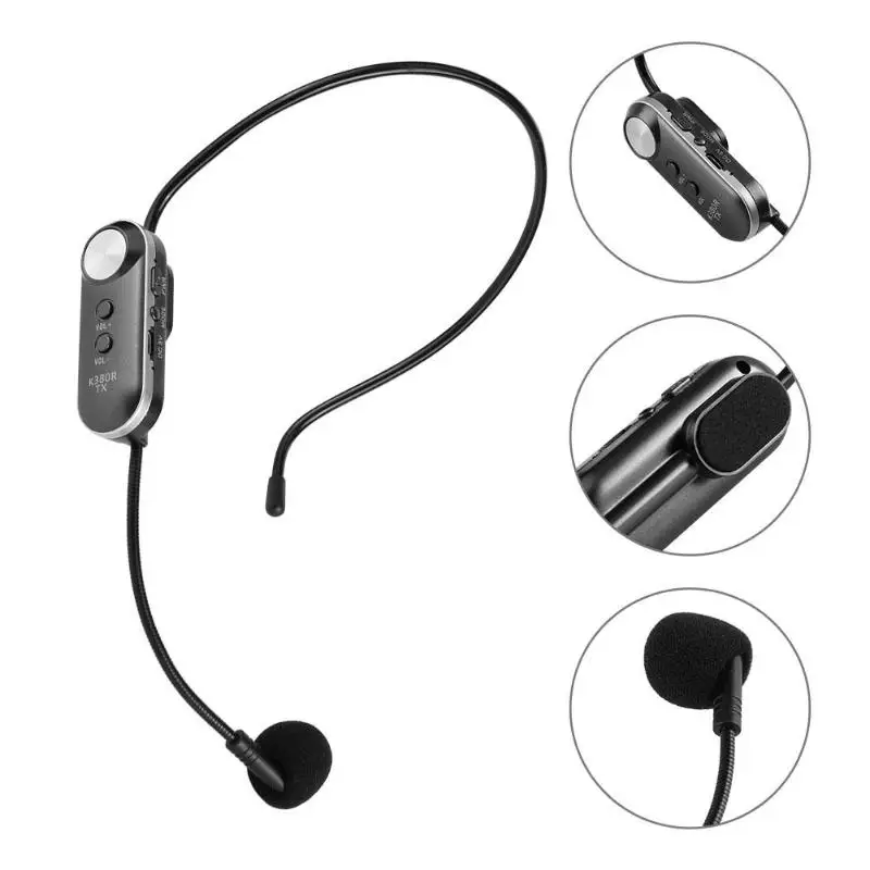 

Wireless Speaker Rechargeable UHF Wireless Microphone Headset with Receiver for Voice Amplifier External Speaker SLR Camera