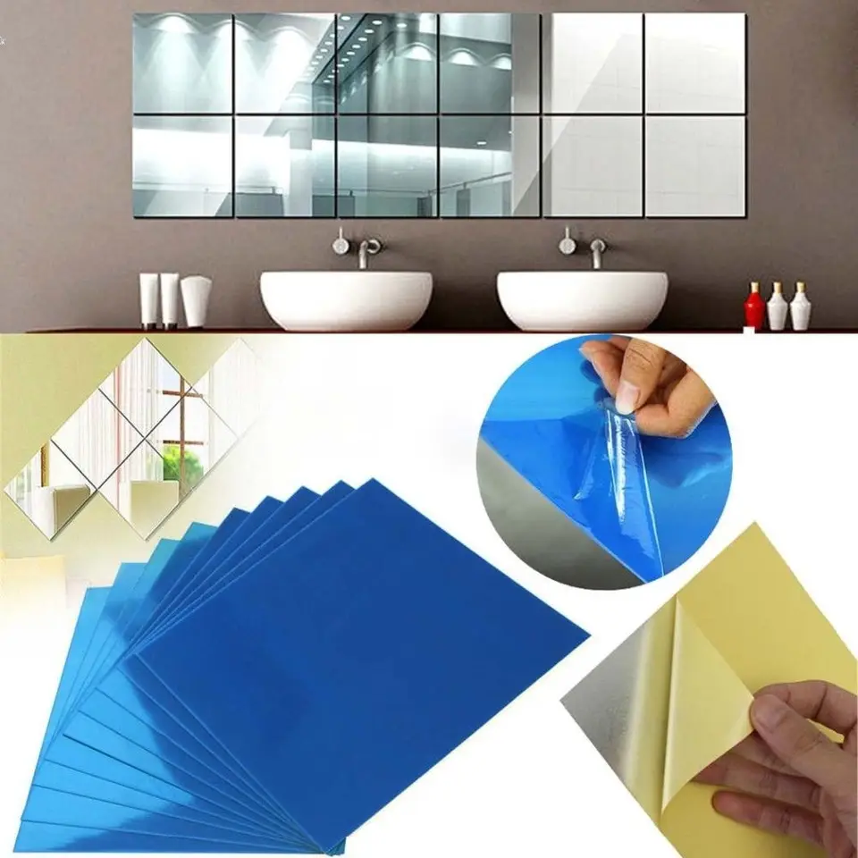 New Modern Tiles Wall Stickers High Gloss Room Home Art Self Adhesive Mirror Mh Decor Decals Stickers Vinyl Art Home Decor