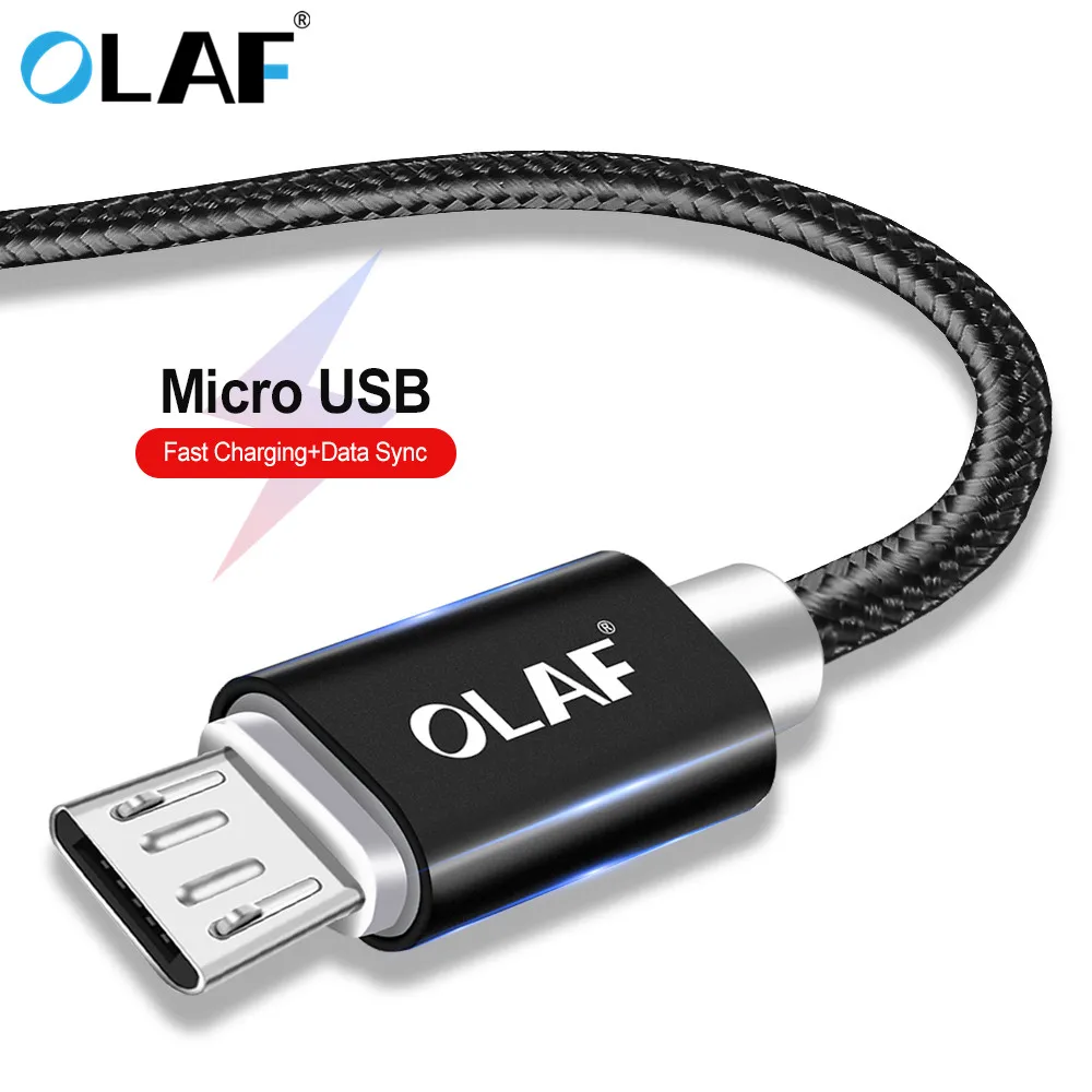 Олаф нейлоновый Кабель Micro-USB в оплетке 1 м/2 м/3 м/1,5 м/0,25 м Синхронизация данных USB кабель зарядного устройства для samsung huawei xiaomi Android телефонный кабель