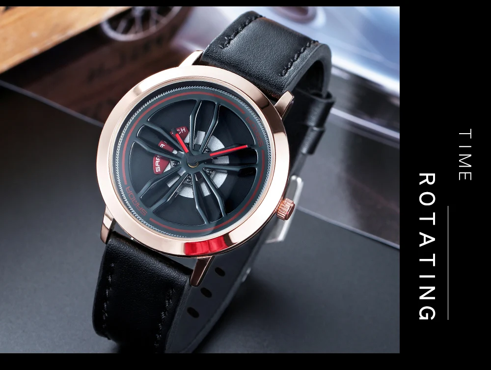 2019 relogio masculino 360 degree rotativa roda