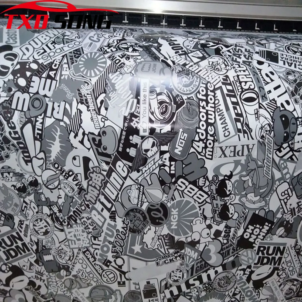 

NEW ARRIVAL 10/20/30/40/50/60X152CM HOT CARTOON GRAFFITI CAR STICKER BOMB WRAP SHEET DECAL VINYL DIY STICKERBOMB VINYL FILM