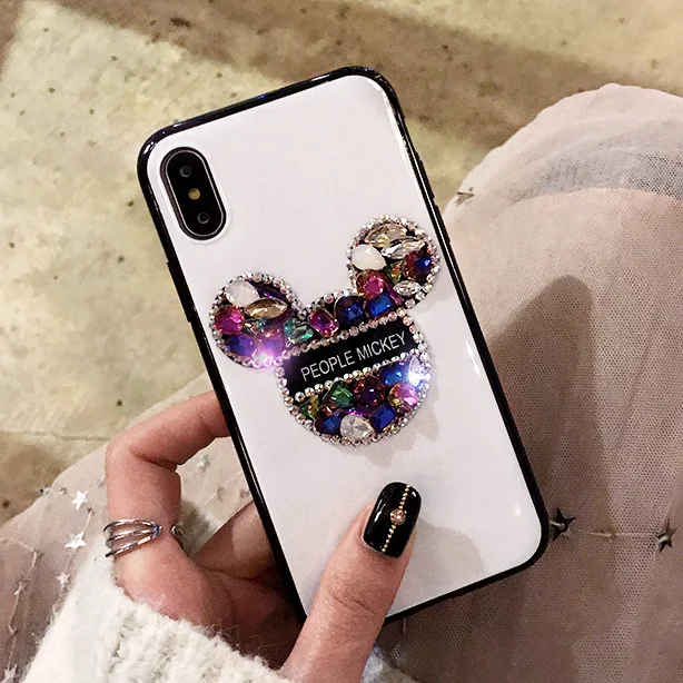 

Luxury Diamond Mickey Case For Iphone X XS MAX XR 8 8 Plus 7 7 Plus Case ,Ultra thin Case For Iphone 6 6S Plus Case