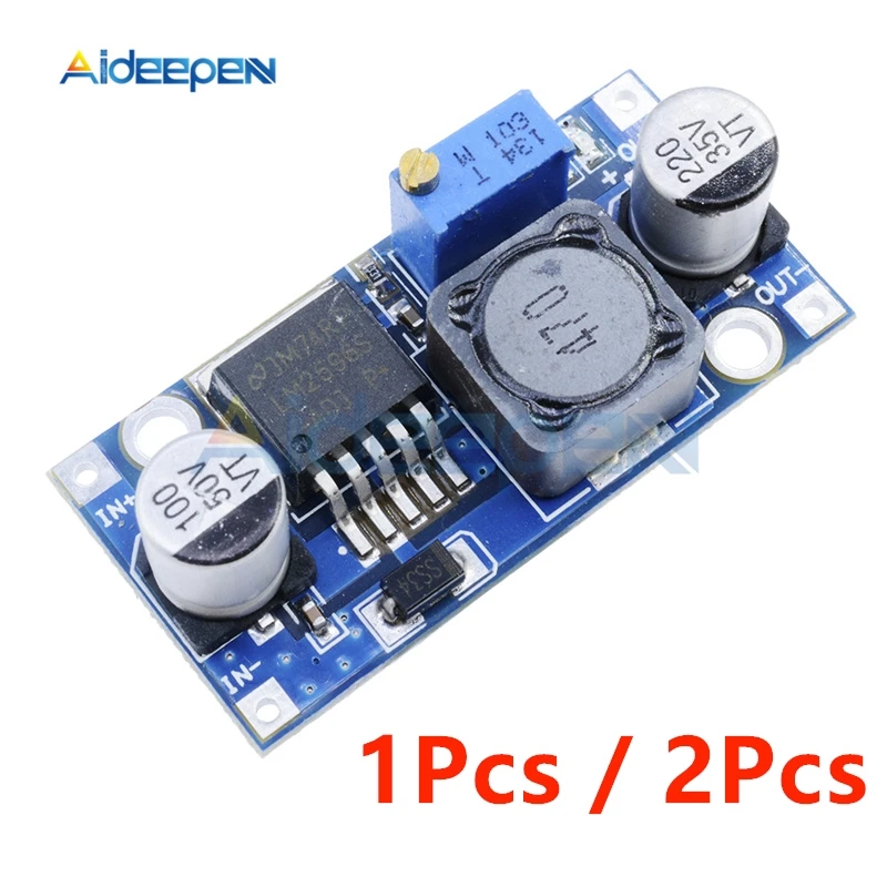 

1/2Pcs DC-DC Buck Converter Step Down Module LM2596 Power Supply Output 1.25V-30V Adjustable