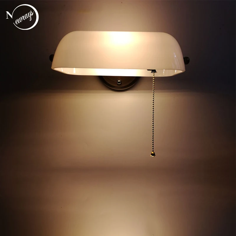 Lâmpada de Parede Clássica do Vintage E27 para o Quarto Retro Tradicional Banqueiro Verde Branco Luz Led Sala Estar Corredor Hotel Loja