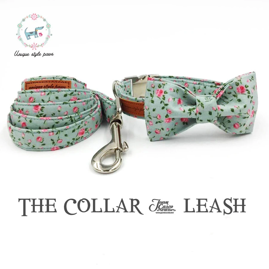 Hund Halsband Und Leine Set Mit Fliege Ziemlich Rose Floral Metall Schnalle Grosse Und Kleine Hund Katze Kragen Und Hund Leine Pet Zubehor Collar And Leash Set Collar And Leashleash Set Aliexpress